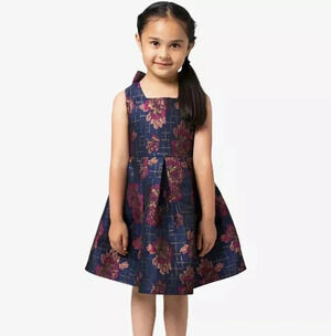 Bonnie Jean - Little Girls HOLIDAY Floral Jacquard Party Dress